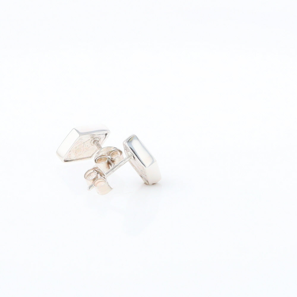 Sterling Silver Gold Quartz Inlaid Diamond Stud Earrings - G3