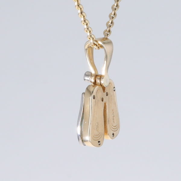 Opal Pendant Sandals Double Inlaid Design with .02ct Round Diamond