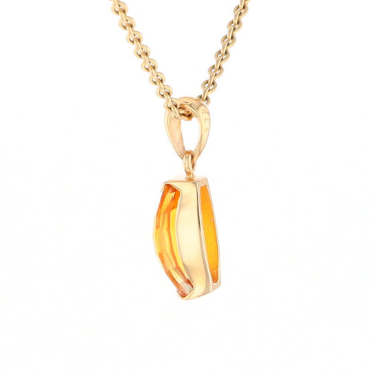 Fancy Cut Citrine Solitaire Pendant