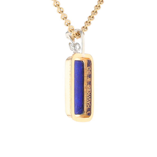 Lapis Milgrain Rectangle Pendant