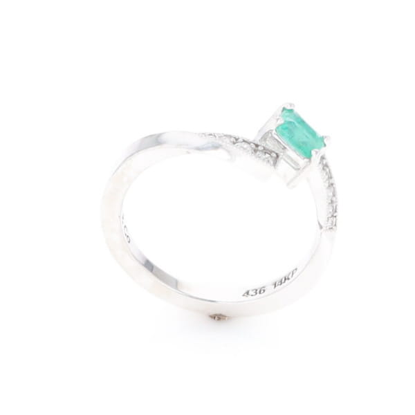 Emerald Twist Ring with Diamond Accents