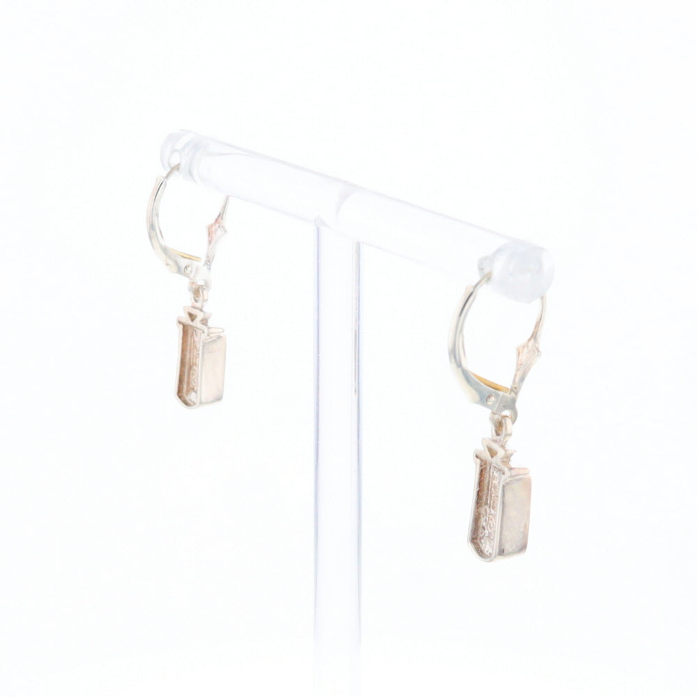 Sterling Silver Gold Quartz Inlaid Earrings - G3