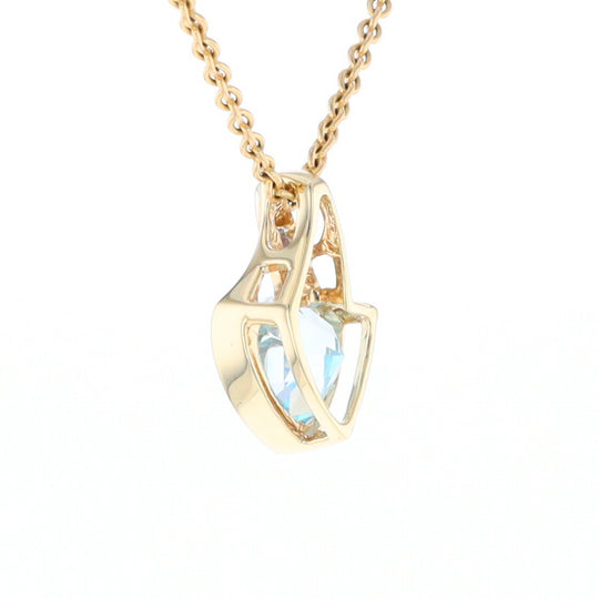 Trillion Blue Topaz Diamond Pendant