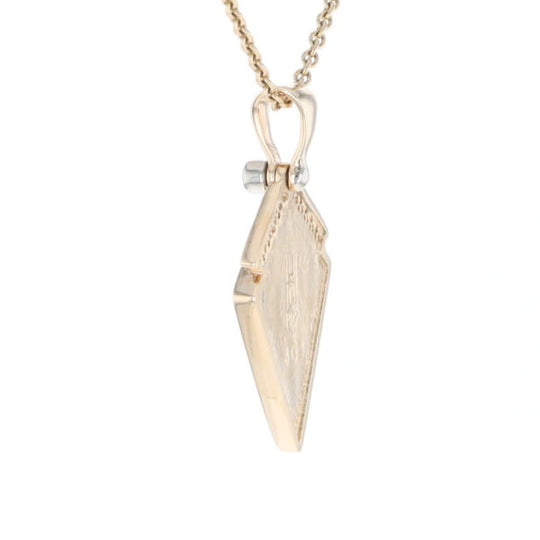 Sugilite Kite Shape Inlaid Pendant with 0.19ctw Diamonds