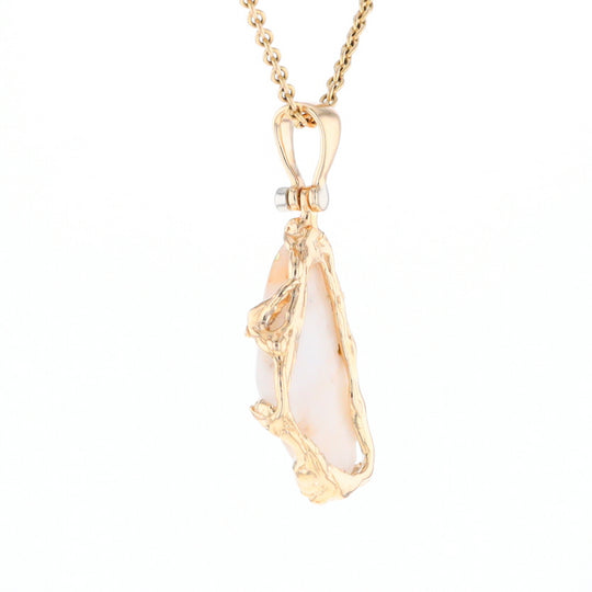 Gold Quartz Freeform Pendant