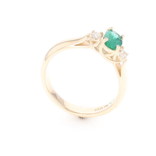 Emerald Three-Stone Trellis Ring