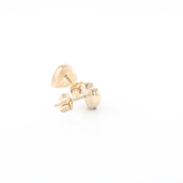 Gold Quartz Heart Stud Earrings - G2