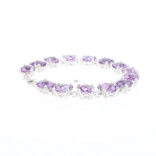 Amethyst Bracelet With Silver Filigree