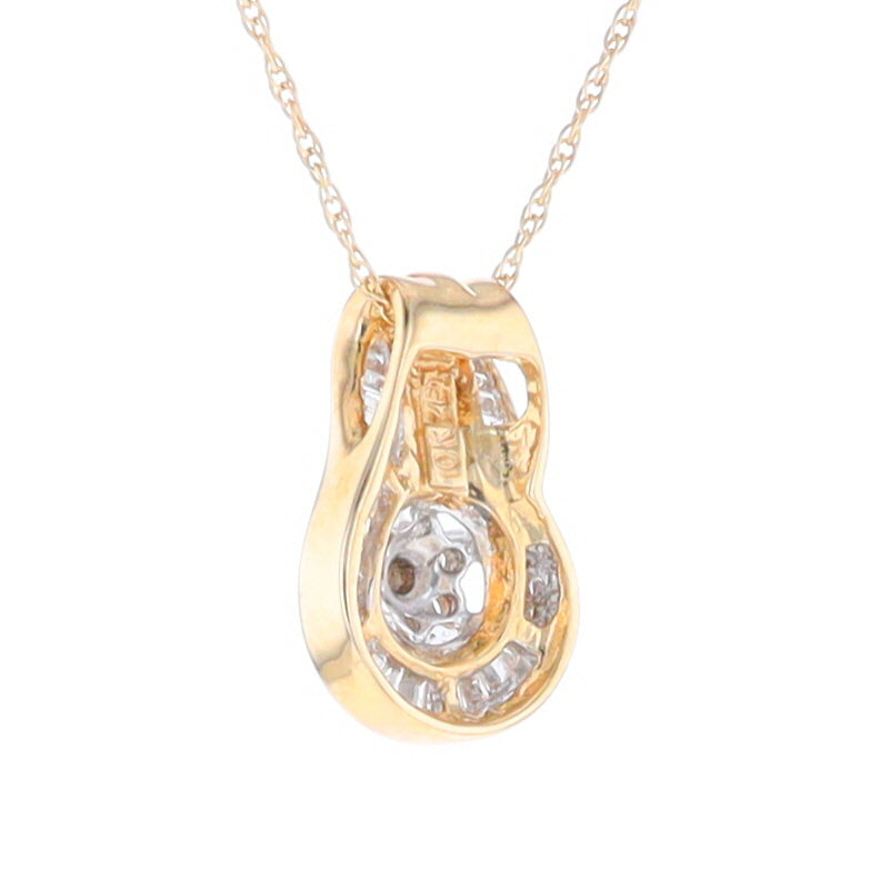 Gold Slide and Flower Diamond Pendant