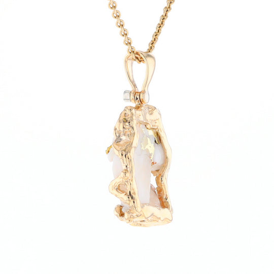 Rough Gold Quartz Freeform Pendant