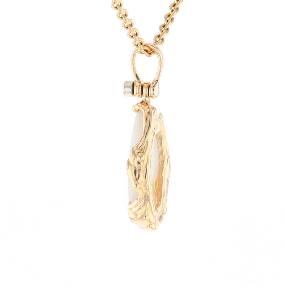 Gold Quartz Freeform Pendant