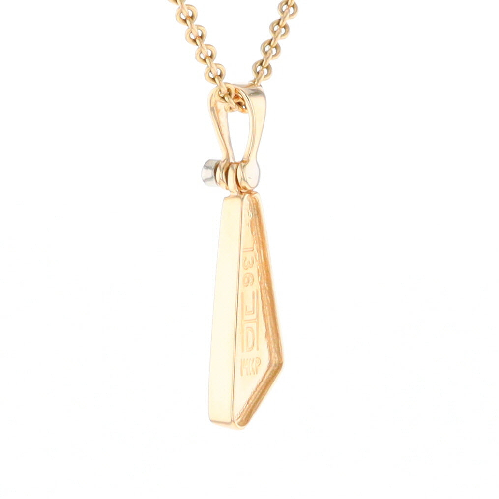 Triangular Gold Quartz Pendant - G2