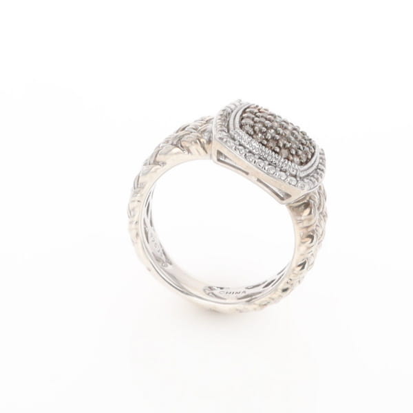 Champaign Diamond Square Braided Cluster Band