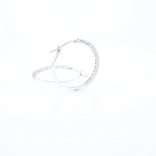 Cubic Zirconia Hoop Earrings