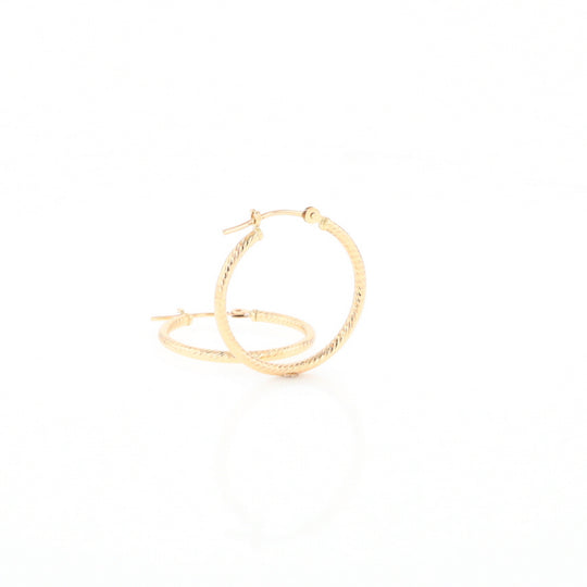 Gold Ribbed Hoop Earrings