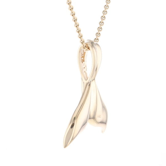 Whale Tail Natural Gold Nuggets Inlaid Pendant XL