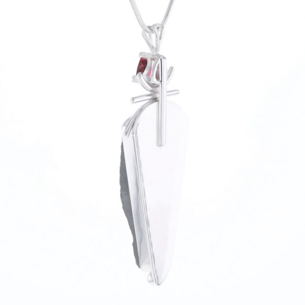 Druzy Quartz & Pink Trillion Tourmaline Necklace