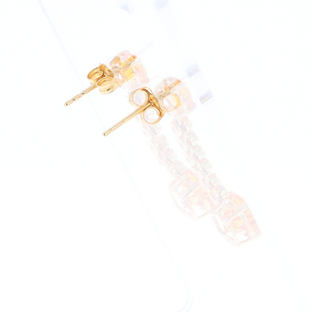 Citrine and Diamond Dangle Drop Earrings