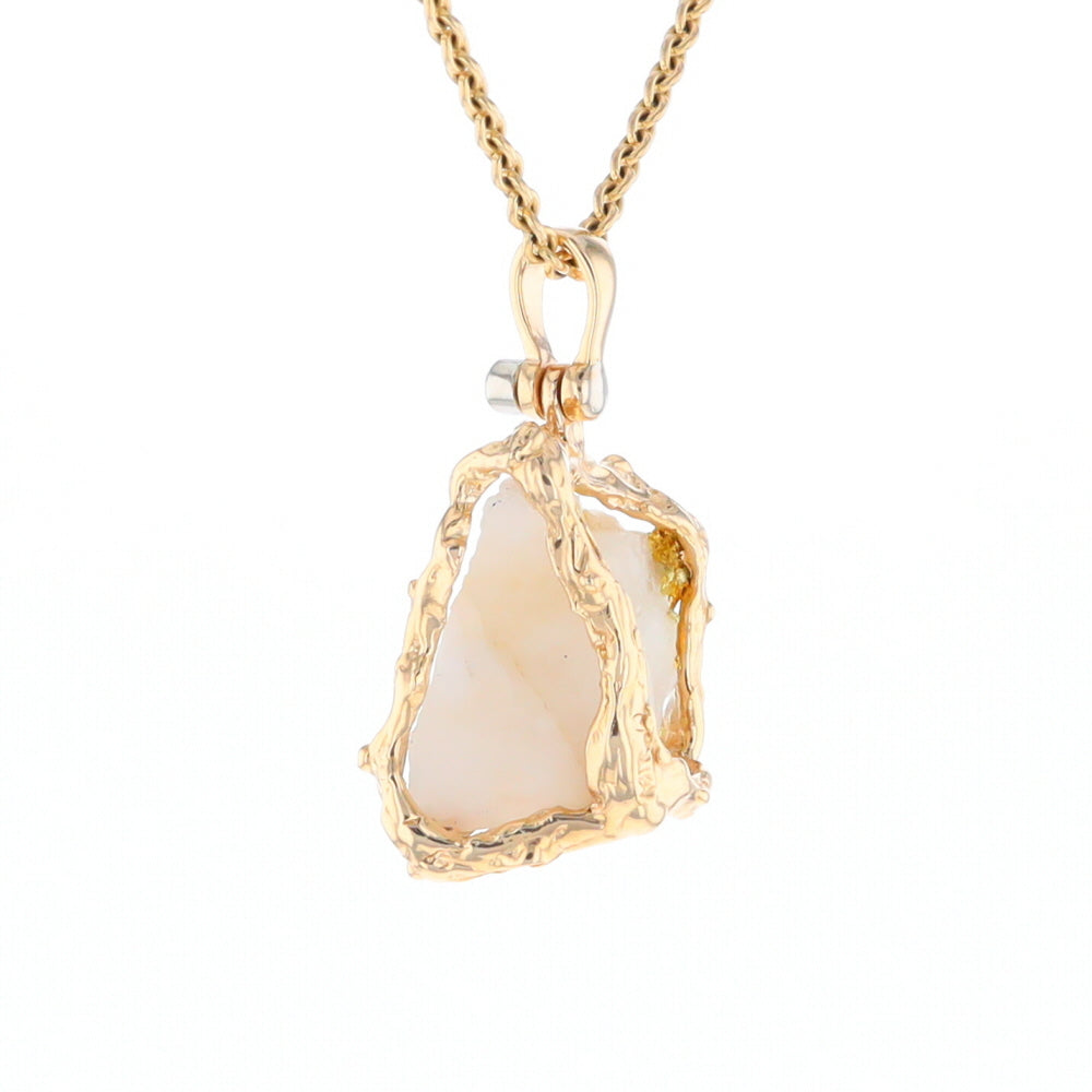 Rough Gold Quartz Freeform Pendant