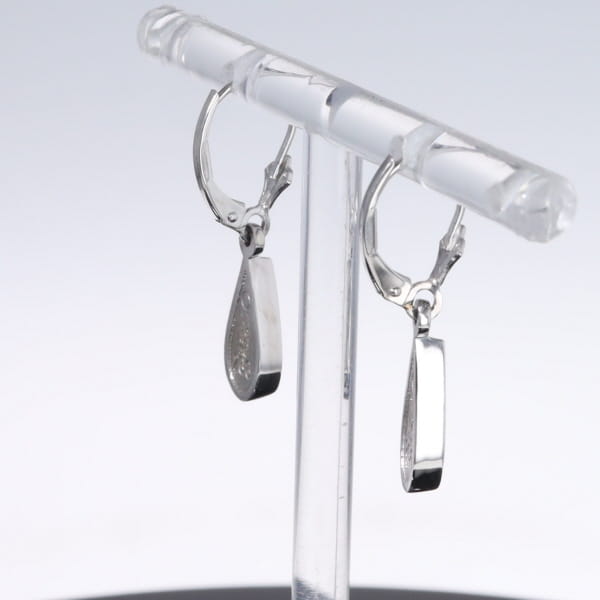 Opal Earrings Tear Drop Inlaid Design Lever Backs