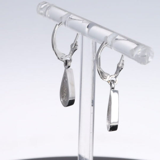 Opal Earrings Tear Drop Inlaid Design Lever Backs
