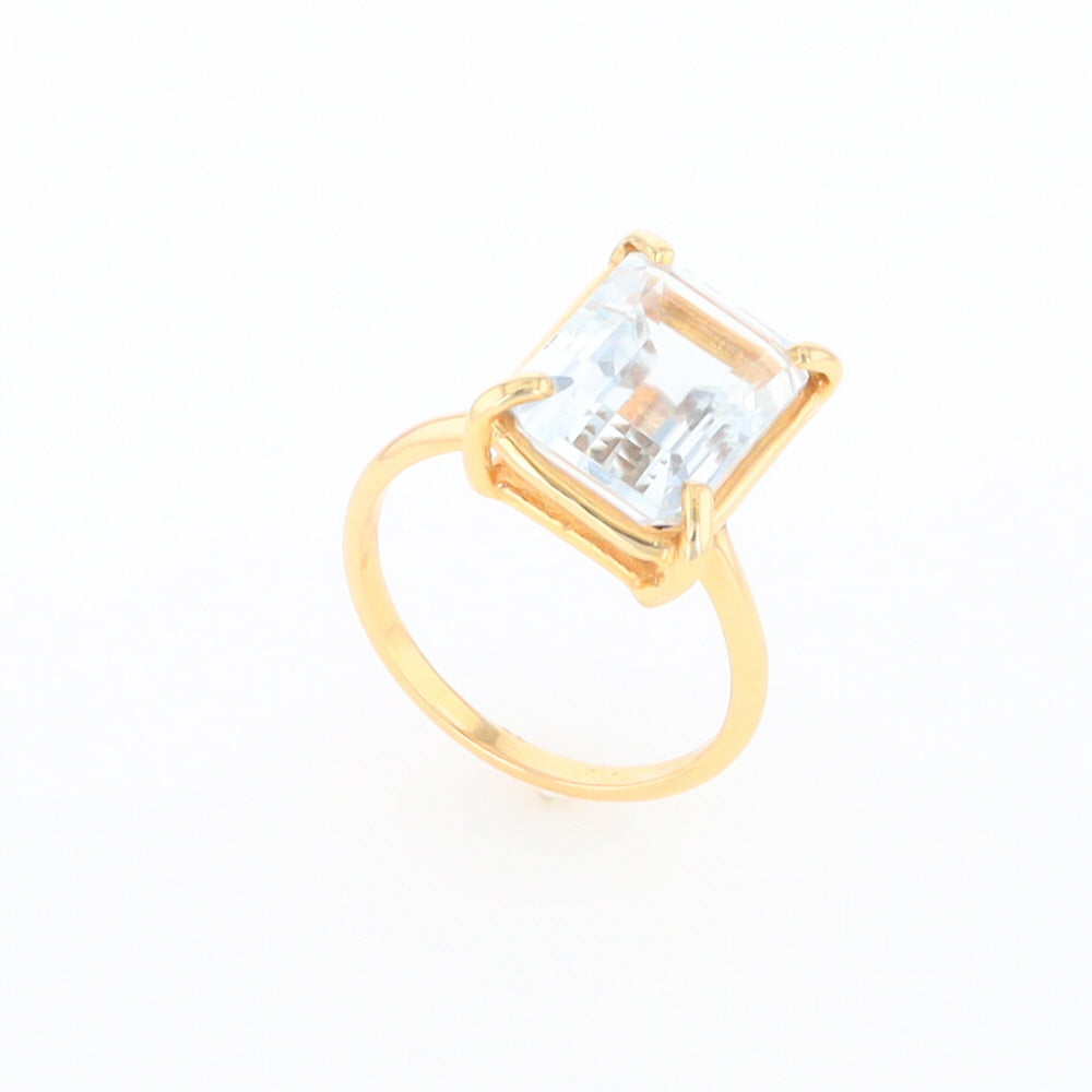 Emerald Cut Blue Topaz Ring