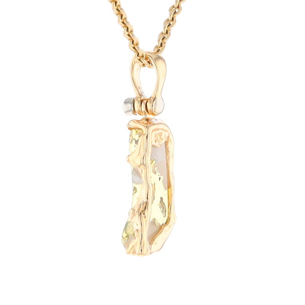 Gold Quartz Freeform Pendant (G2)