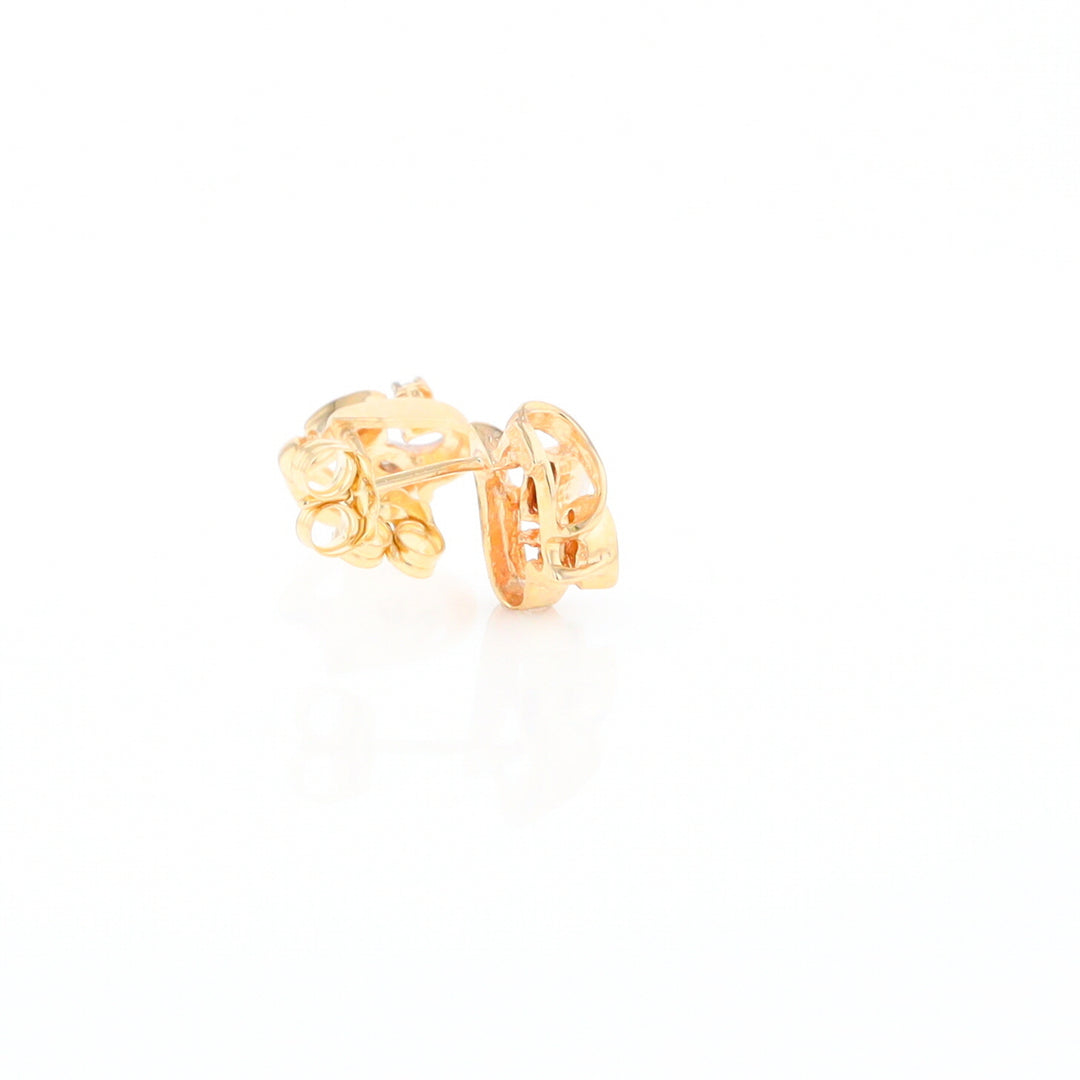 Diamond Leaf Stud Earrings