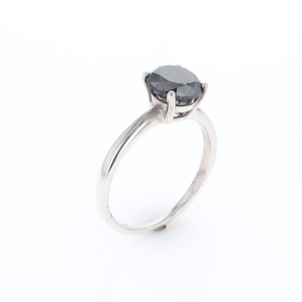 Black Diamond Solitaire Ring