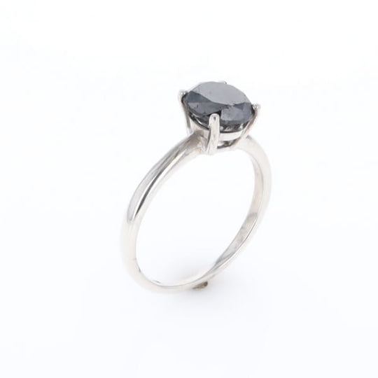 Black Diamond Solitaire Ring