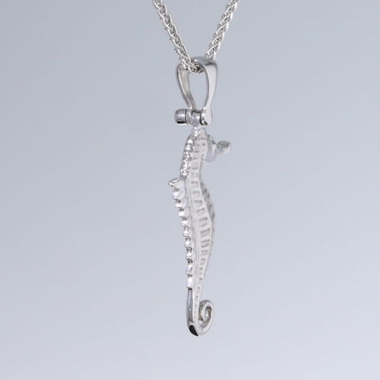 Opal Pendant Inlaid Realistic Sea Horse Design