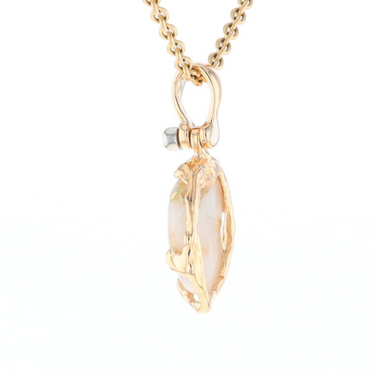 Gold Quartz Free Form Pendant