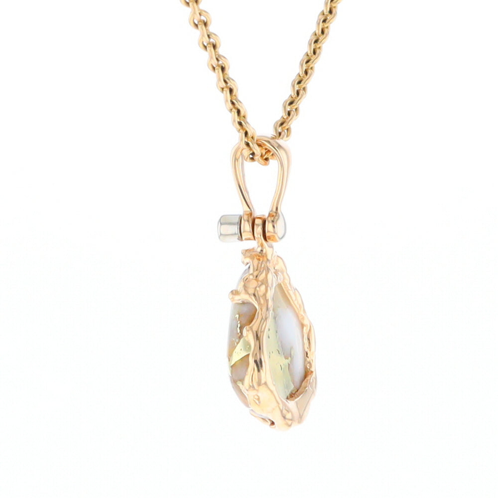 Gold Quartz Freeform Pendant