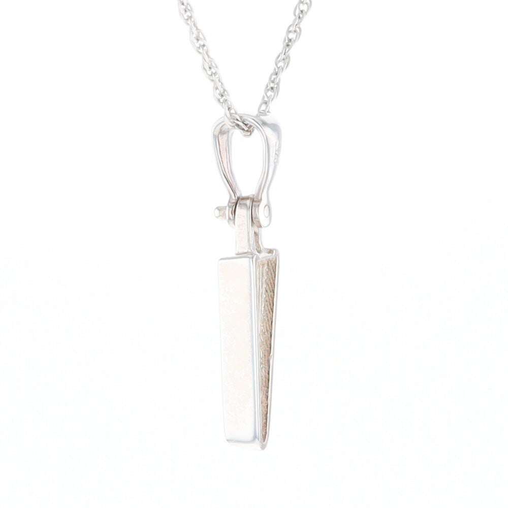 Gold Quartz Upside Down Triangle Pendant