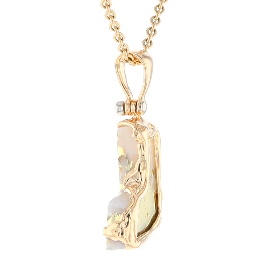 Gold Quartz Freeform Pendant (G2)