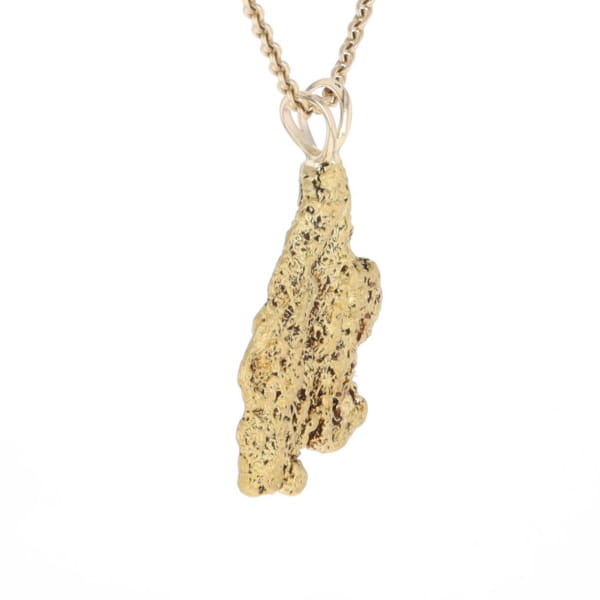 Gold Natural Nugget Flat Pendant