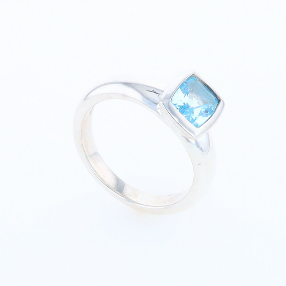 Bezel Blue Topaz Ring