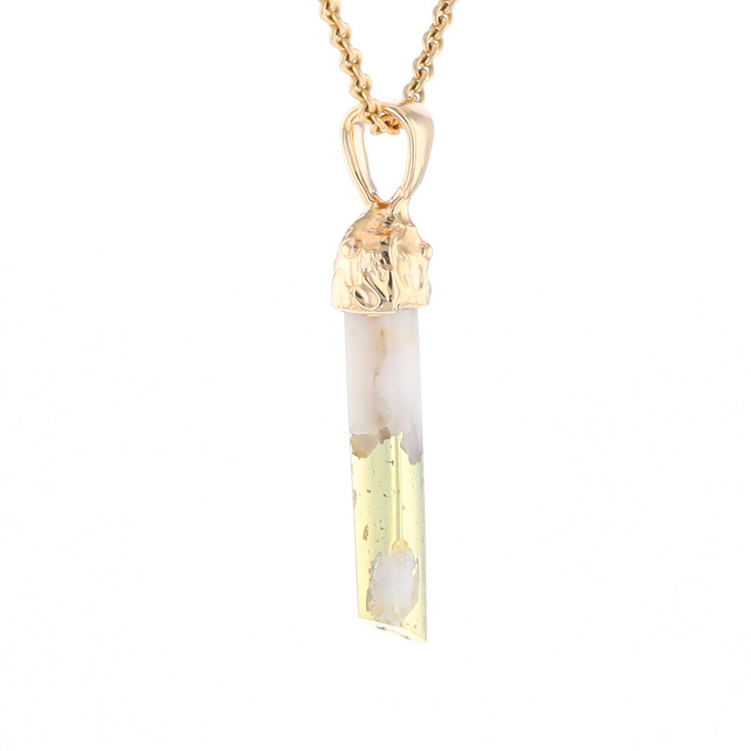 Gold Quartz Free Form Pendant