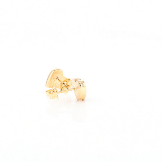 Gold Quartz Heart Stud Earrings - G2