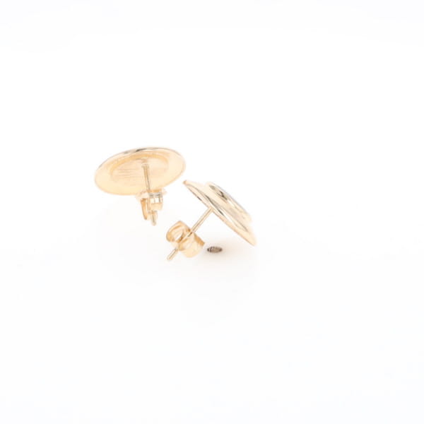 Superior Quality Gold Quartz Inlaid Circle Stud Earrings