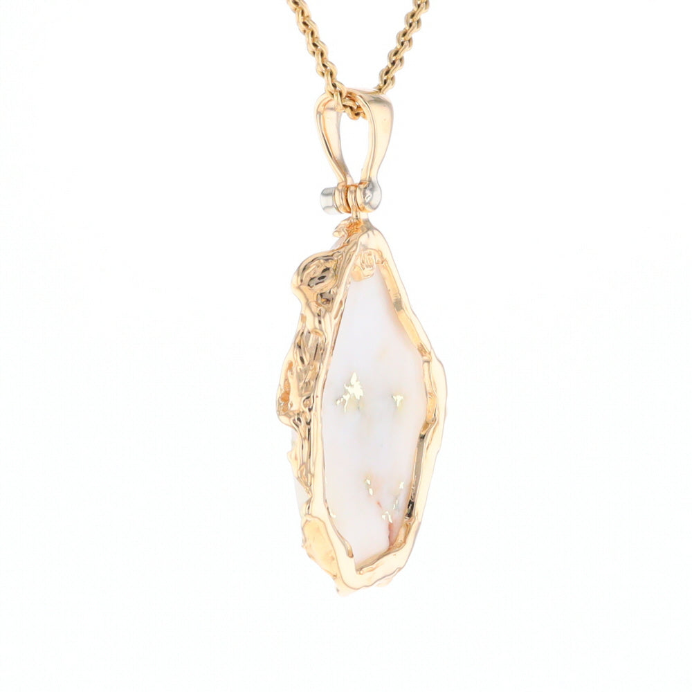 Gold Quartz Freeform Pendant