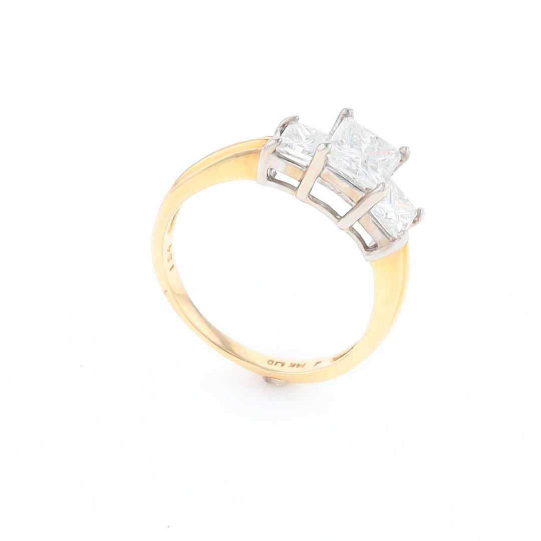 Two-Tone Princess Cut Diamond Engagement Ring