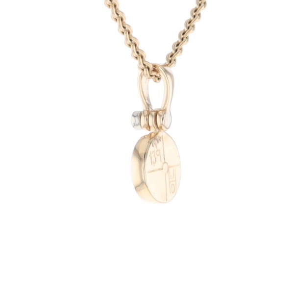 Round Gold Quartz Inlaid Pendant
