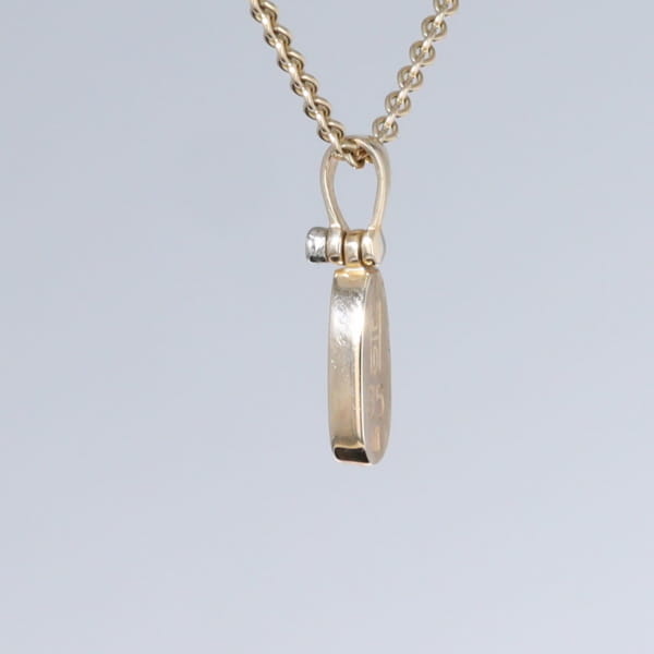 Opal Pendant Oval Inlaid Design with .02ct Round Diamond
