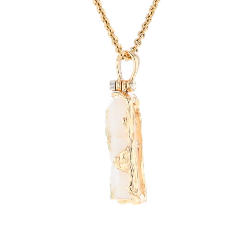 Gold Quartz Freeform Pendant - G1