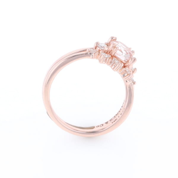 Two Ring Morganite Wedding Set
