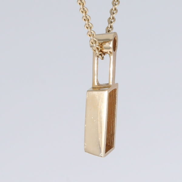 Opal Pendant Rectangle Inlaid Design with .04ctw Round Diamond
