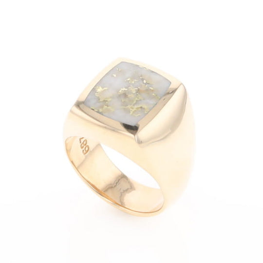 Natural Gold Quartz Men's Ring