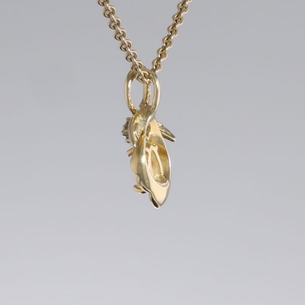 Pear-leaf Opal and Diamond Pendant