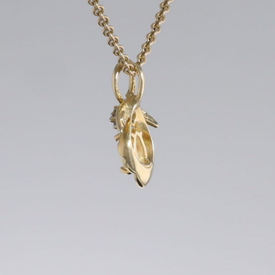 Pear-leaf Opal and Diamond Pendant